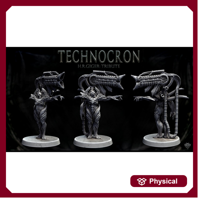 Sci-Fi Miniature Robot Infantry, H.R Giger Style | Base Diameter Sizes: 25mm,32mm, 50mm, 65mm,80mm | Resin Mini | Mini Monster Mayhem - Only-Games