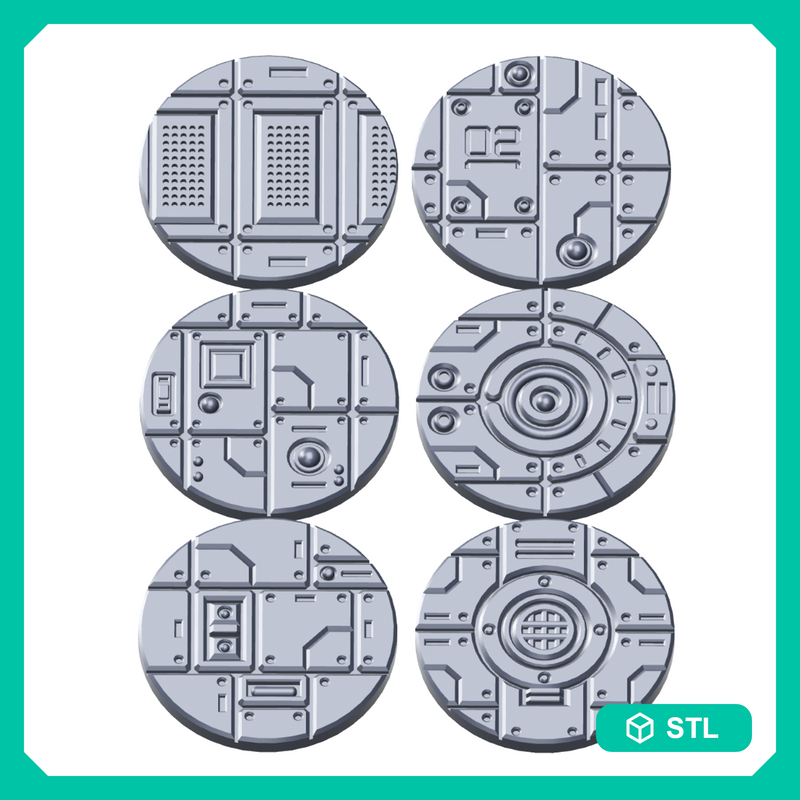 Cyberpunk Facility Floor Base Toppers – 32mm Round Bases