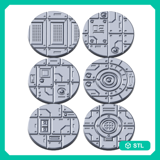 Cyberpunk Facility Floor Base Toppers – 32mm Round Bases - Only-Games