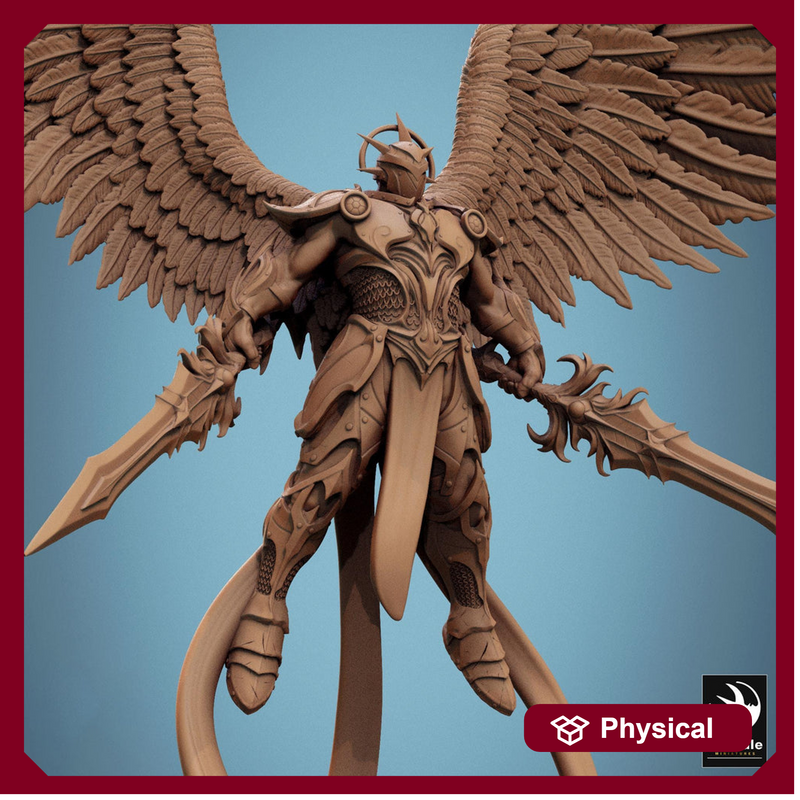 Winged Paladin, Male Celestial Angel, Solar, Deva (2 Poses), DnD 5e Unpainted Mini | 28mm, 32mm,54mm,75mm,100mm Scales |Dungeons & Dragons - Only-Games