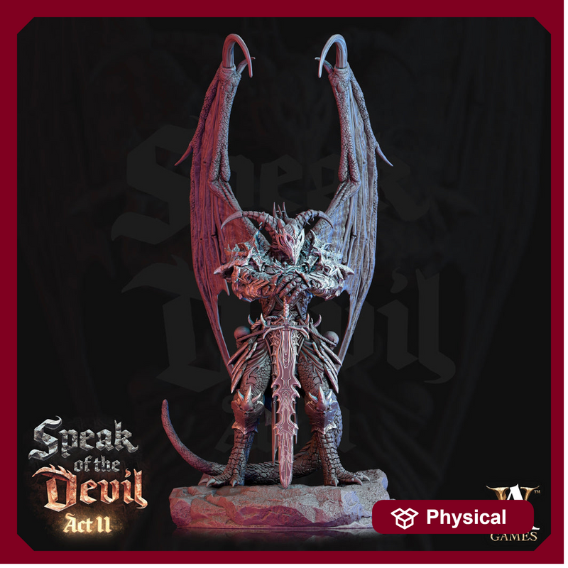 Greater Devil - Horned Devil Resin Miniature| Medium 40mm, Large 50mm, Huge 65mm (BASE Sizes) |  Nine Hells | Demon | Dungeons and Dragons | - Only-Games