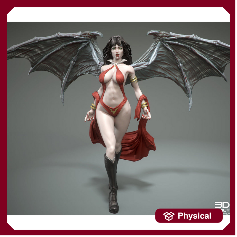 Female Vampire Strahd Bride Consort with Wings Pinup | 28mm, 32mm, 50mm,75mm,100mm | Dungeons and Dragons | Pathfinder |3DArtGuy - Only-Games