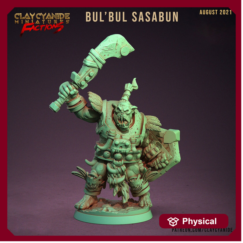 Orc Sword and Shield | 28mm, 32mm, 75mm Scale Resin Miniature | Dungeons and Dragons | Pathfinder | - Only-Games