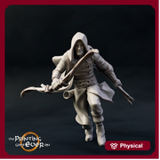 Human Ranger Fighter with Bow and Arrows | Miniature | 28mm Scale | 32mm Scale | Pathfinder Figure | DnD | Human Ranger Figurine unpainted | - Only-Games