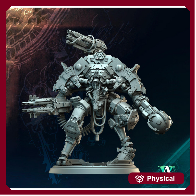 Sci-Fi  Chaos Demon Prince Mech Miniature | 32mm, 40mm, 50mm, 65mm 80mm BASE SIZES | Resin Unpainted | - Only-Games