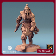 Orc Fighter Barbarian Dual Battle Axes, Half-Orc | Scales: 28mm | 32mm |54mm| 75mm | 100mm  Megaboss | Dungeons& Dragons 5e | Pathfinder | - Only-Games