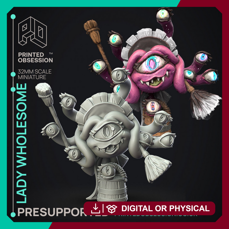 Lady wholesome - Eye Terror Maid -  PRESUPPORTED - Illustrated and Stats - 32mm scale