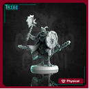 (0257) Male insectoid barbarian warrior with shield axe and clubs