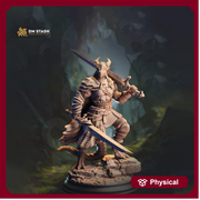 Dragonborn Barbarian UNPAINTED Miniature DnD 5e Pathfinder Player Character Resin Figure - Only-Games