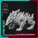 Fire Bear - Elemental Creature - PRE SUPPORTED - D&D - 32mm scale