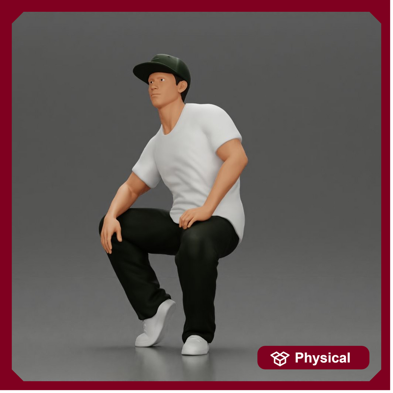hip-hop man sitting in shirt and cap - Only-Games
