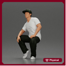 hip-hop man sitting in shirt and cap