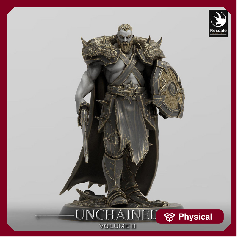 Oathbreaker Paladin, Fighter,Soldier Sword and Shield, DnD Unpainted Miniature| 28mm, 32mm,54mm,75mm,100mm Scales | Dungeons & Dragons - Only-Games