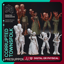 Corrputed Towns Folk - 4 horror models - The Mists of Change - PRESUPPORTED - 32 MM scale