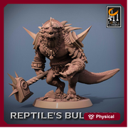 Lizardfolk Lizardman Warrior | 28mm, 32mm,54mm, 75mm, 100mm | Dungeons and Dragons | Unpainted Figure | Rescale Miniatures - Only-Games