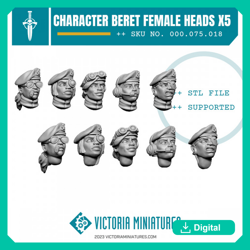 Character Beret Heads Female x5 - Only-Games
