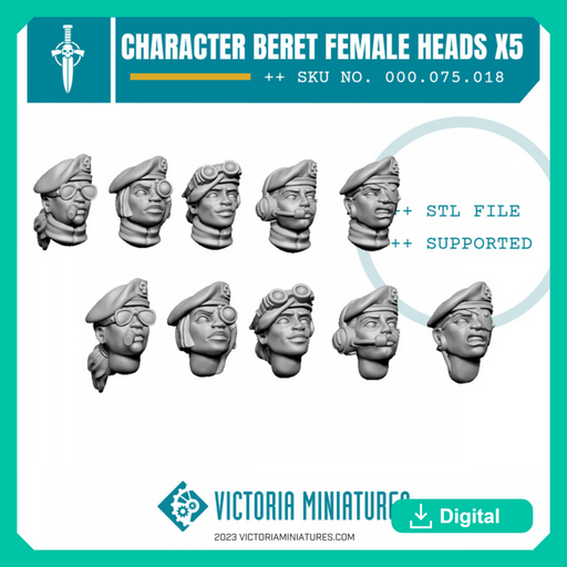 Character Beret Heads Female x5 - Only-Games