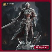 Female Paladin, Fighter Sword and Plate Armor D&D 5e Mini | 28mm, 32mm,54mm,75mm,100mm Scales | Dungeons and Dragons Pathfinder | DM Stash - Only-Games
