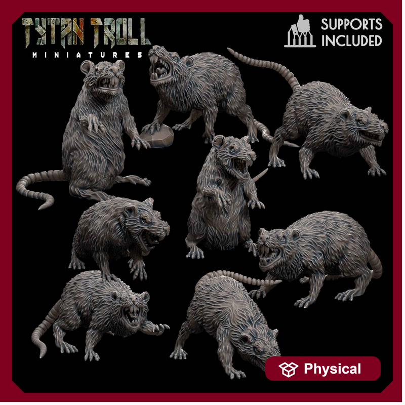 Giant Rat Bundle - TytanTroll Miniatures - DnD - Fantasy