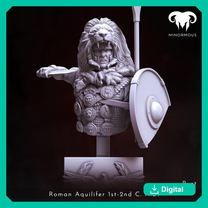 Bust - Roman Aquilifer 1st-2nd C. A.D. The Last Stand!