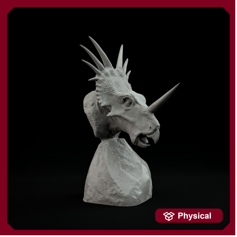 Styracosaurus bust - pre supported