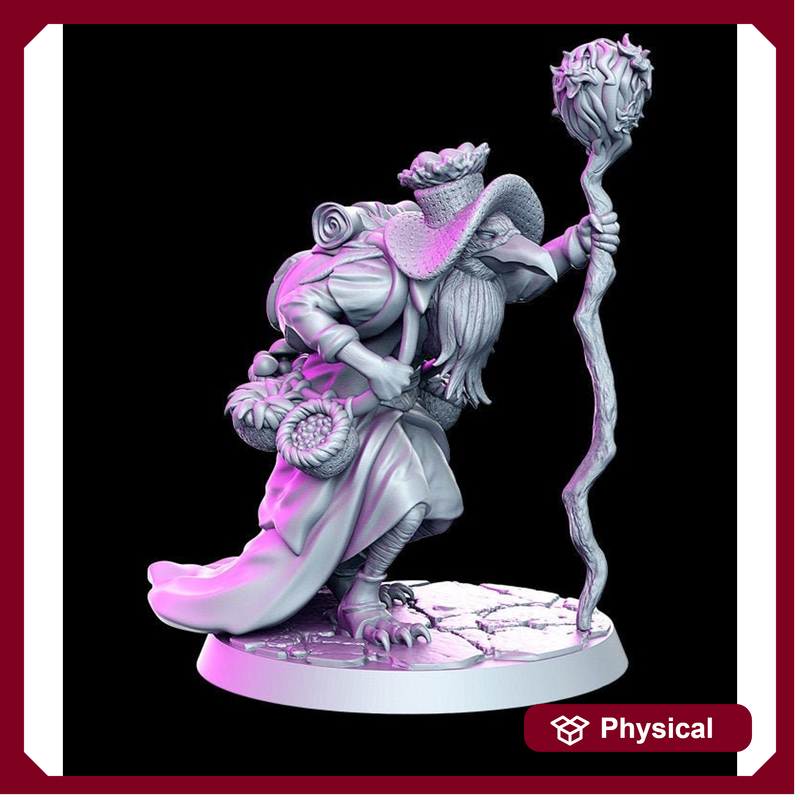 Kenku Druid Wizard Classic JRPG 28mm,32mm,75mm Scale Miniature Unpainted resin Figurine D&D Tabletop Fantasy Miniature Gaming - Only-Games