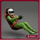 2 Models - Racing Driver Sitting in Touring Car Cockpit with Racing Suit and seat 2