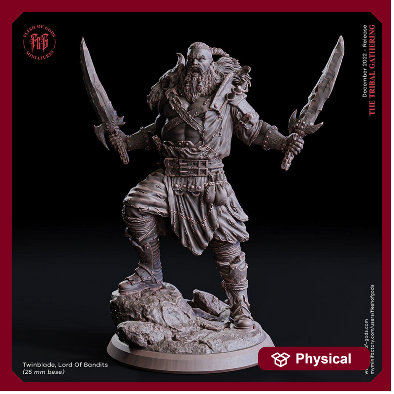 Human Rogue Thief Assassin Fighter PC / NPC | 28mm, 32mm,54mm, 75mm, 100mm Scale Resin Miniature | Dungeons and Dragons | Flesh of Gods - Only-Games