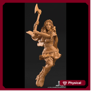 Pinup Human Sexy Female Fighter with Axe PC or NPC | 28mm, 32mm Scales also 50mm and 100mm | Dungeons and Dragons | Pathfinder | - Only-Games