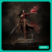 Malyra Eldritch Warlock STL | Female Tiefling Spellcaster Digital Mini for DnD 5E - Only-Games