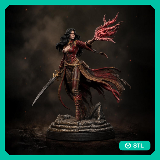 Malyra Eldritch Warlock STL | Female Tiefling Spellcaster Digital Mini for DnD 5E - Only-Games