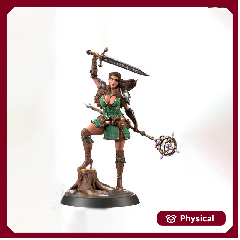 Female Human Sorlock, Sorcerer, Wizard, Hexblade Warlock Pinup PC NPC Unpainted Resin | 28mm, 32mm,54mm,75mm,100mm Scale |Dungeons & Dragons - Only-Games