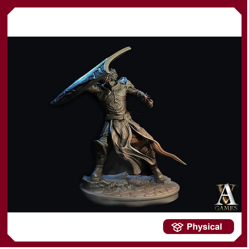 Human Cleric Mace and Shield Unpainted Miniature | 28mm, 32mm, 54mm,75mm, 100mm Scales | Dungeons and Dragons | Pathfinder | AOS | DnD - Only-Games