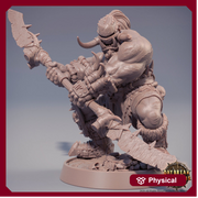 Orc War Chief | Orc barbarian | Polearm master | Megaboss | Dungeons and Dragons | 28mm,32mm,54mm,75mm,100mm Scale  Pathfinder | Barbarian| - Only-Games
