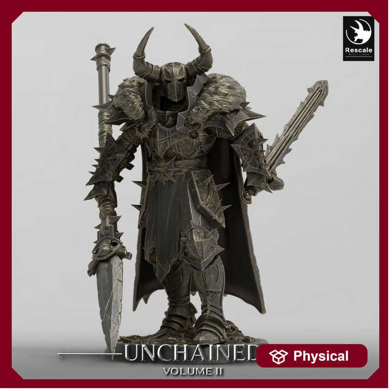 Oathbreaker Paladin, Fighter Battlemaster Sword and Polearm, DnD 5e Unpainted Mini| 28mm, 32mm,54mm,75mm,100mm Scales | Dungeons & Dragons - Only-Games