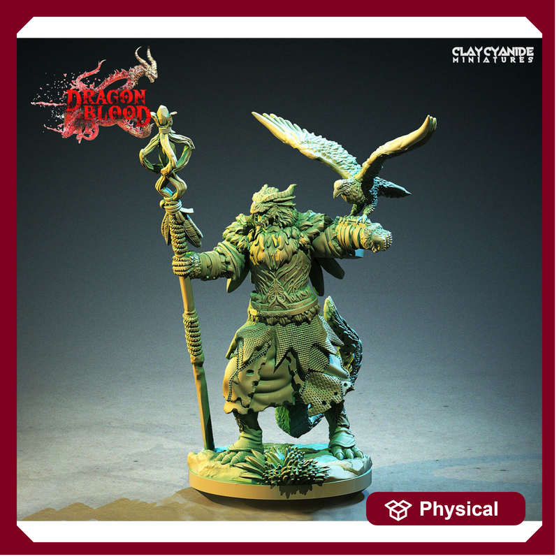 Dragonborn Druid, Wizard | 28mm, 32mm, 54mm,75mm, 100mm Scale Resin Miniature | Dungeons and Dragons | Pathfinder | - Only-Games