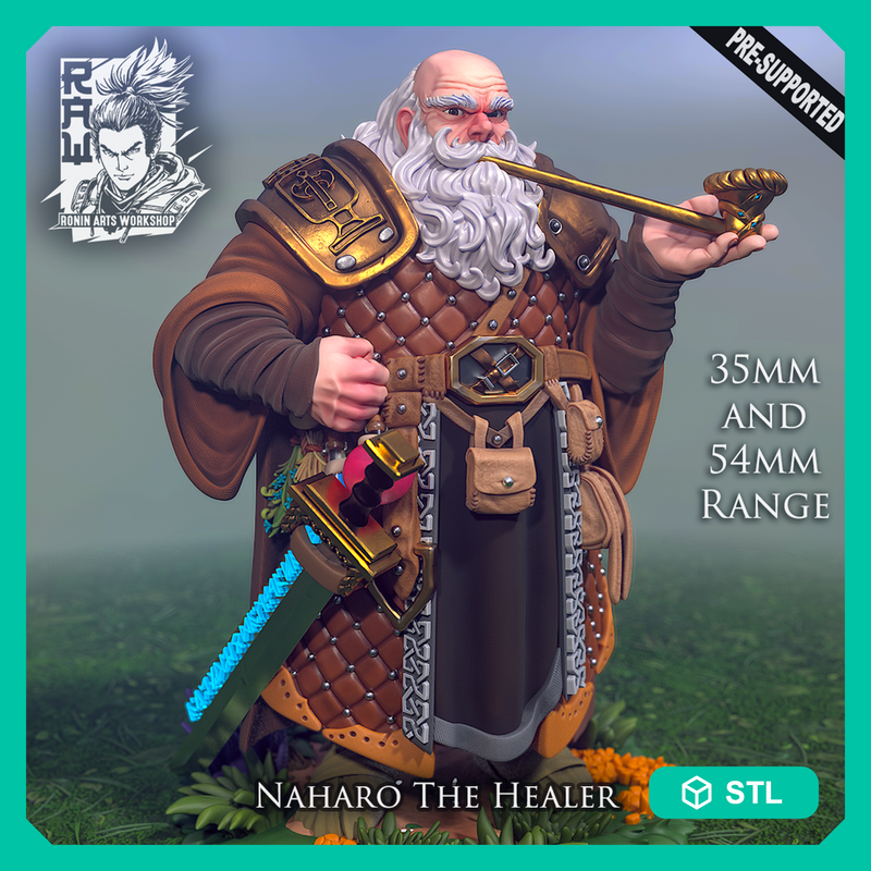 Naharo The Healer - Dwarf - STL only - Only-Games