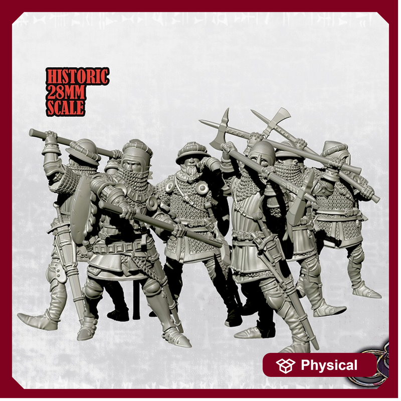 Men at arms with polearms - 28mm (Historic Scale)