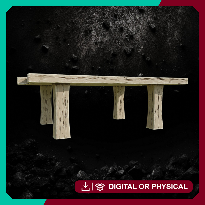 Wood Table 7 - Tabletop Furniture Terrain STL, DnD & Wargaming Scenery