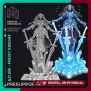 Azure - Frost Knight - Godly Avatars -  PRESUPPORTED - Illustrated and Stats - 32mm scale