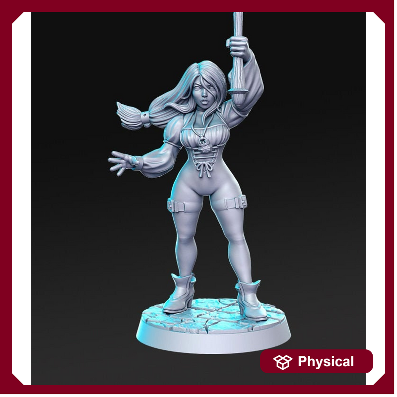 Female Cleric Seila JRPG | 28mm Scale | 32mm Scale Miniature | 75mm Scale Unpainted resin Figurine D&D Tabletop Fantasy Miniature Gaming - Only-Games