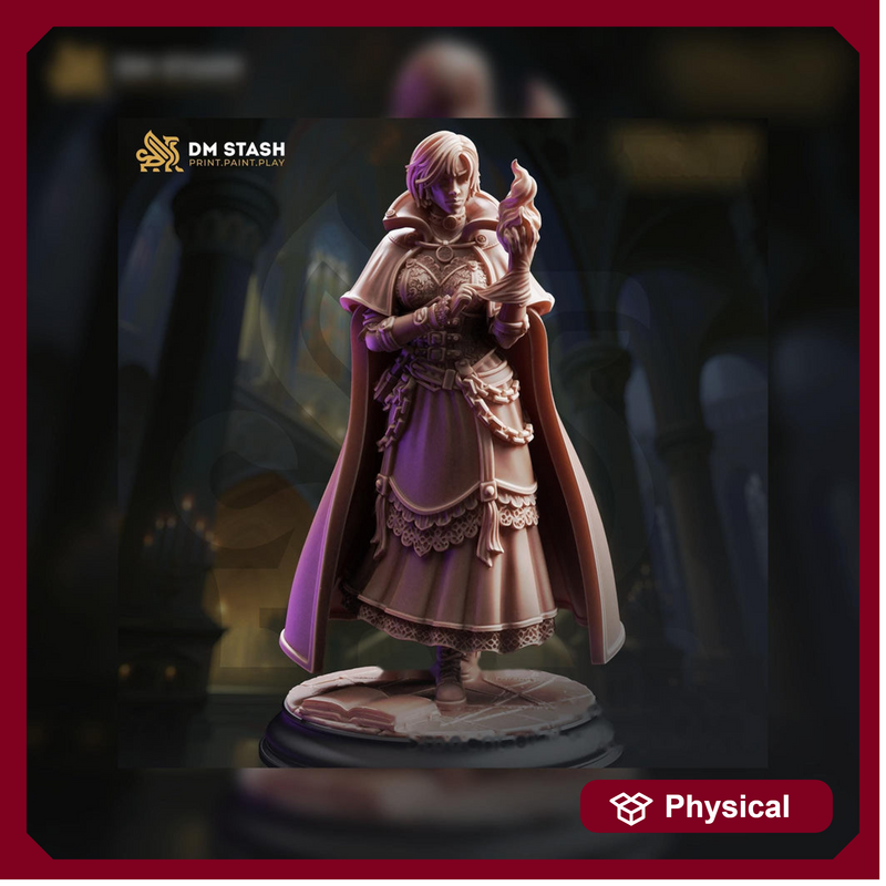 Female Wizard Miniature | Evocation Wizard Spellcaster | UNPAINTED Resin DnD Pathfinder - Only-Games