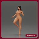 Naked Confident Woman Strikes Dynamic Pose