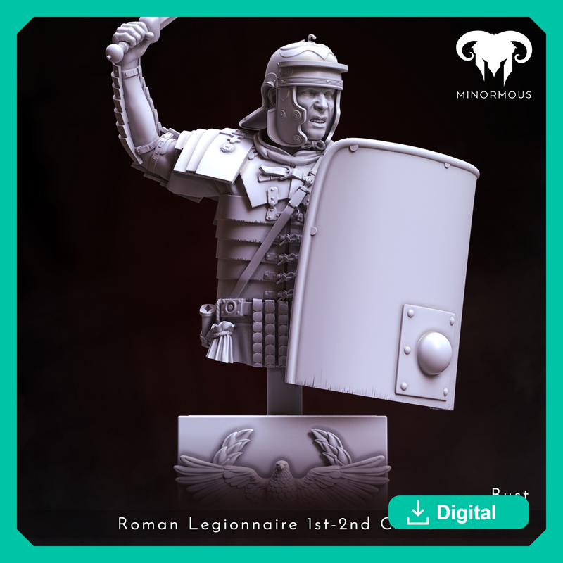 Bust - Roman Legionnaire 1st-2nd C. A.D. Rome's Unyielding Guardian!