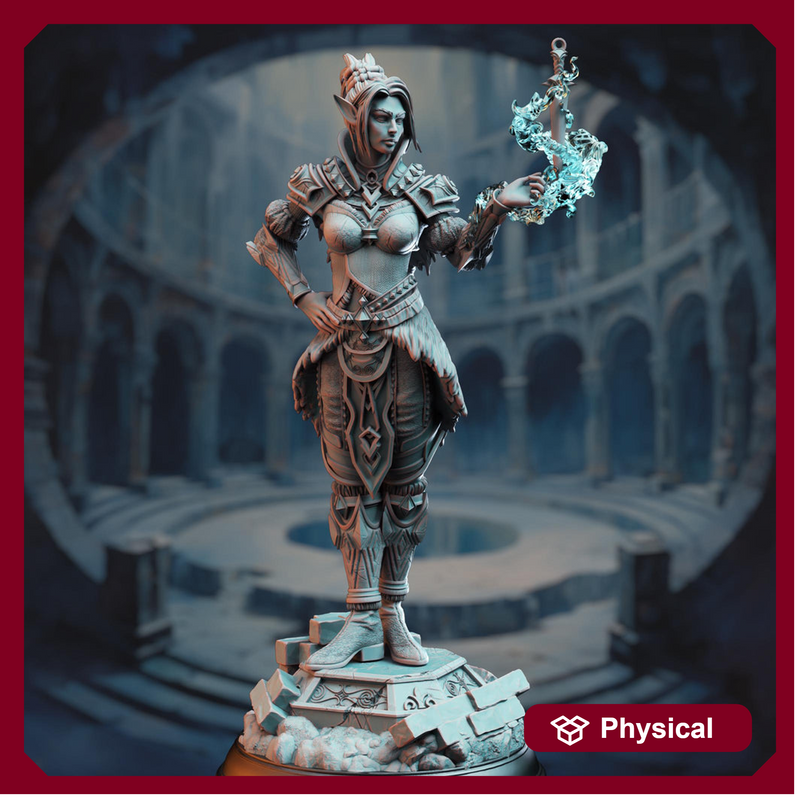 Female Half Elf Sorcerer,Warlock, Psionic Arcane Trickster Miniature | 28mm,32mm,54mm,75mm, 100mm Scales | Dungeons and Dragons 5E DM Stash - Only-Games