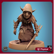 Goblin with Spear Fighter | D&D 5e UNPAINTED | 28mm, 32mm,54mm,75mm, 100mm scale| Pathfinder | Figure for Painting| Rescale Miniatures - Only-Games
