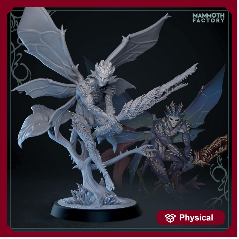 Dark Fairy Miniature | Evil Fey Warrior | Resin RPG Figure - Only-Games