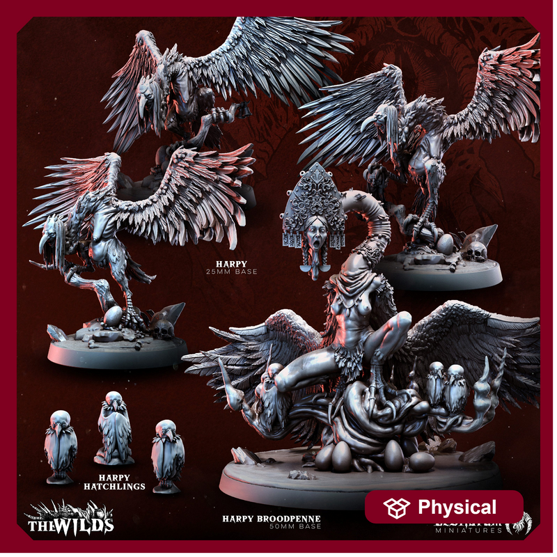 Twisted Harpy Flock | Bestiarum | Wargaming DnD Miniatures