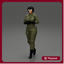 woman fighter pilot walking in helmet