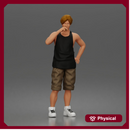 Relaxed tank and shorts smoking moment with urban cool